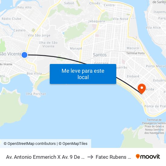 Av. Antonio Emmerich  X Av. 9 De Julho to Fatec Rubens Lara map