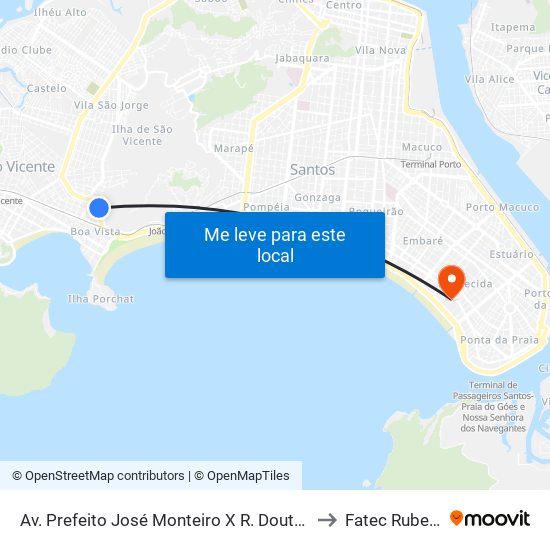 Av. Prefeito José Monteiro X R. Doutor Fernando Costa to Fatec Rubens Lara map
