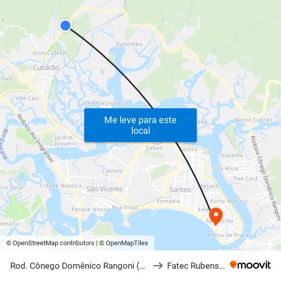 Rod. Cônego Domênico Rangoni (Braskem) to Fatec Rubens Lara map