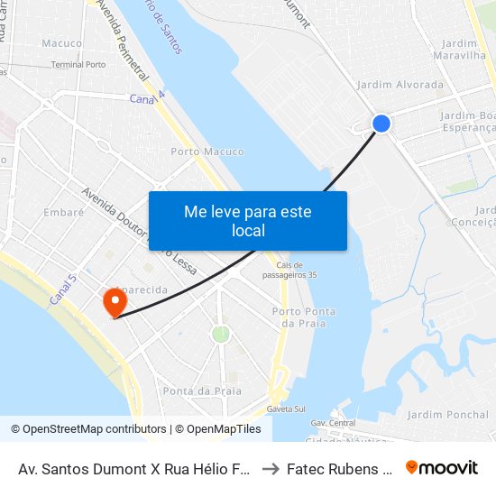 Av. Santos Dumont X Rua Hélio Ferreira to Fatec Rubens Lara map