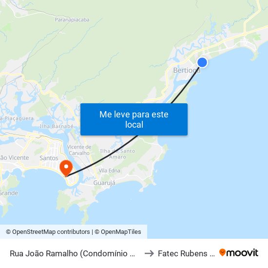 Rua João Ramalho (Condomínio Maitinga) to Fatec Rubens Lara map