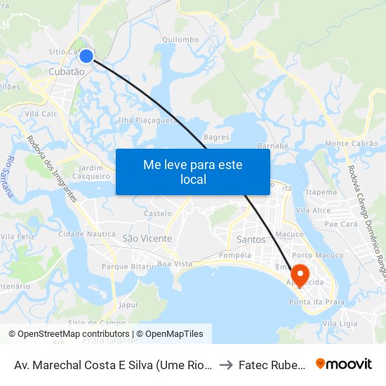 Av. Marechal Costa E Silva (Ume Rio Grande Do Sul) to Fatec Rubens Lara map
