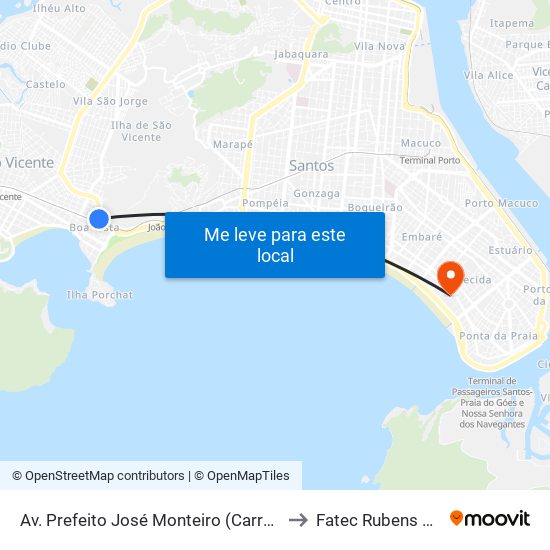 Av. Prefeito José Monteiro (Carrefour) to Fatec Rubens Lara map