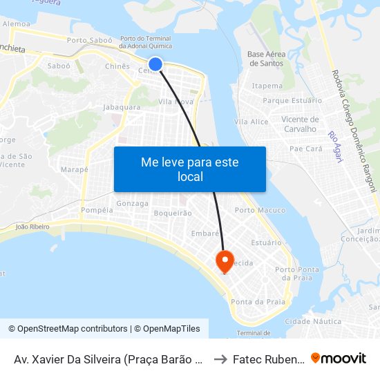 Av. Xavier Da Silveira (Praça Barão Do Rio Branco) to Fatec Rubens Lara map
