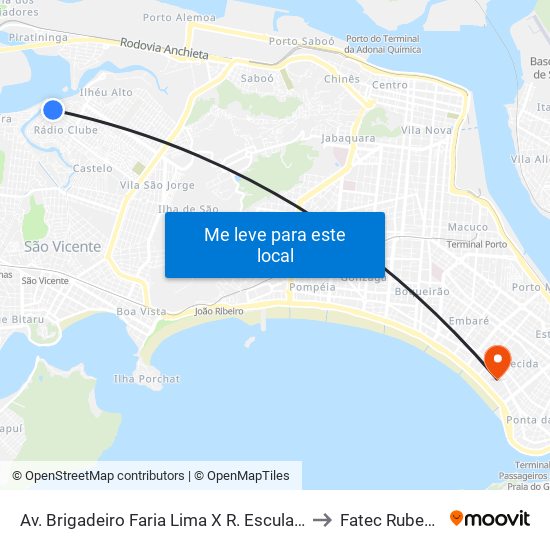 Av. Brigadeiro Faria Lima X R. Esculapio Cezar Paiva to Fatec Rubens Lara map