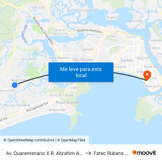 Av. Quarentenário X R. Abrahim Abdalla to Fatec Rubens Lara map