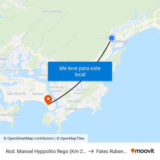 Rod. Manoel Hyppolito Rego (Km 226+200m) to Fatec Rubens Lara map