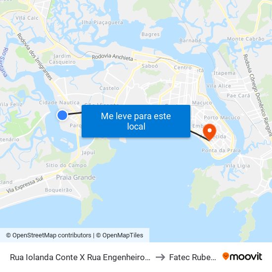 Rua Iolanda Conte X Rua Engenheiro André Rebouças to Fatec Rubens Lara map