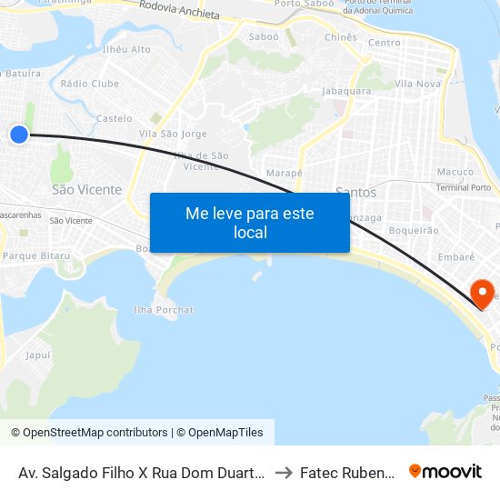 Av. Salgado Filho X Rua Dom Duarte Da Costa to Fatec Rubens Lara map