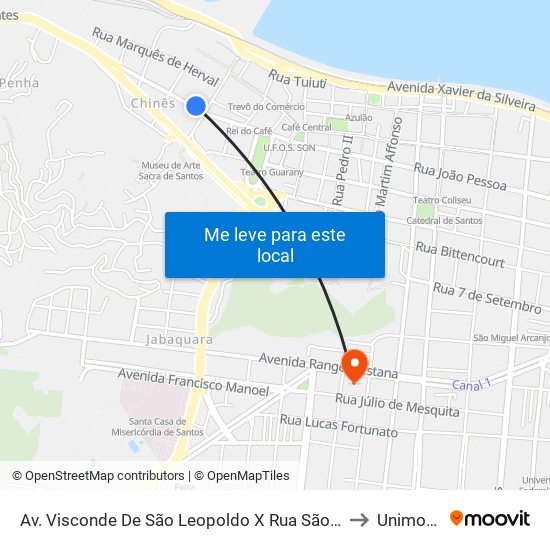 Av. Visconde De São Leopoldo X Rua São Bento to Unimonte map