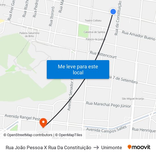 Rua João Pessoa X Rua Da Constituição to Unimonte map