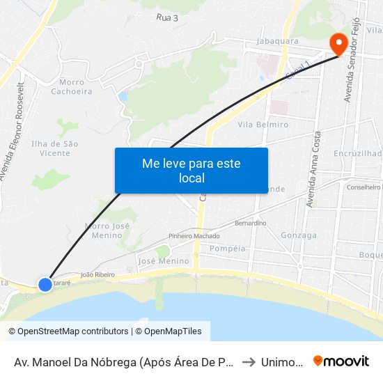 Av. Manoel Da Nóbrega (Após Área De Pouso) to Unimonte map