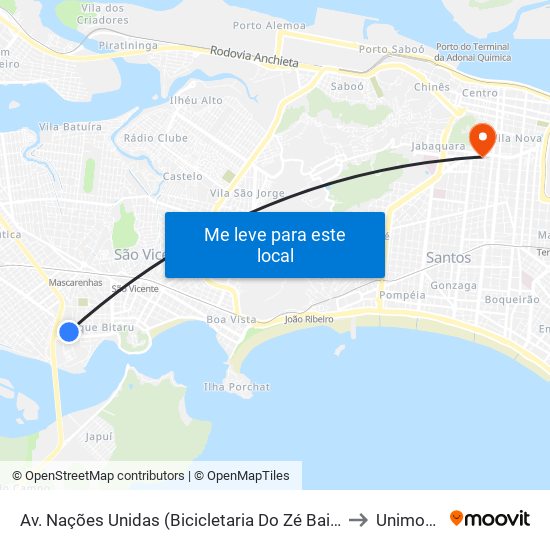 Av. Nações Unidas (Bicicletaria Do Zé Baixinho) to Unimonte map