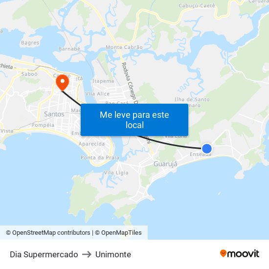 Dia Supermercado to Unimonte map