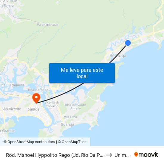 Rod. Manoel Hyppolito Rego (Jd. Rio Da Praia/Km 221) to Unimonte map
