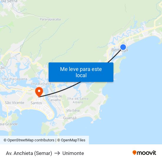 Av. Anchieta (Semar) to Unimonte map