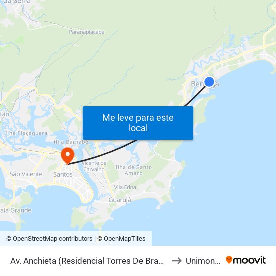 Av. Anchieta (Residencial Torres De Braga) to Unimonte map