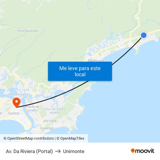 Av. Da Riviera (Portal) to Unimonte map