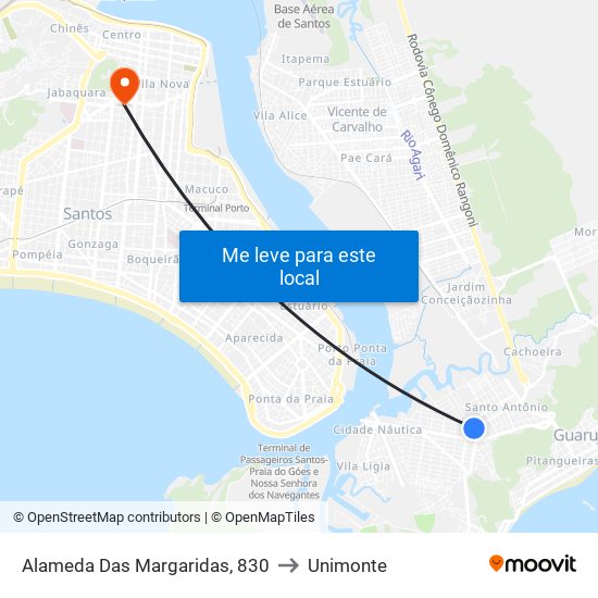 Alameda Das Margaridas, 830 to Unimonte map