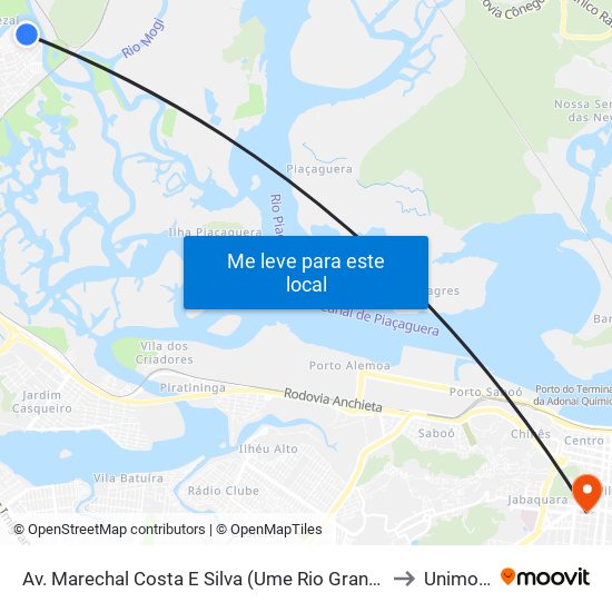 Av. Marechal Costa E Silva (Ume Rio Grande Do Sul) to Unimonte map