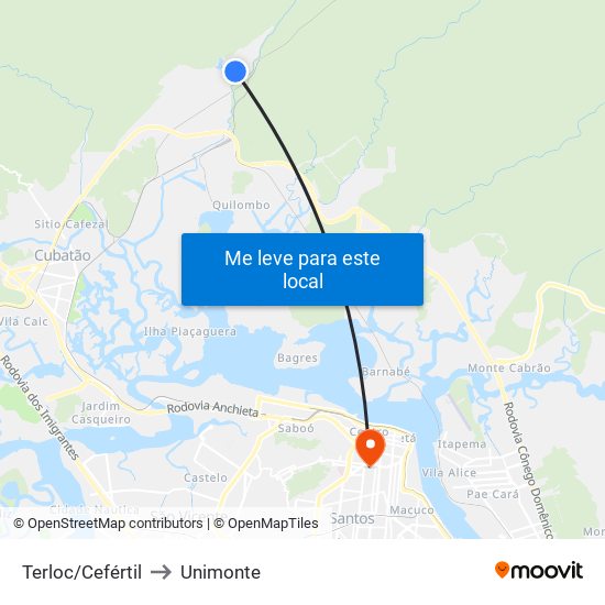 Terloc/Cefértil to Unimonte map