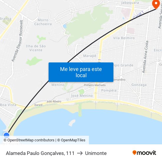 Alameda Paulo Gonçalves, 111 to Unimonte map