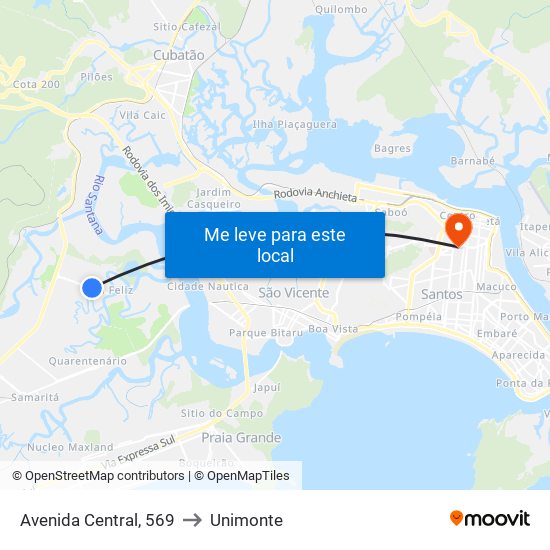 Avenida Central, 569 to Unimonte map