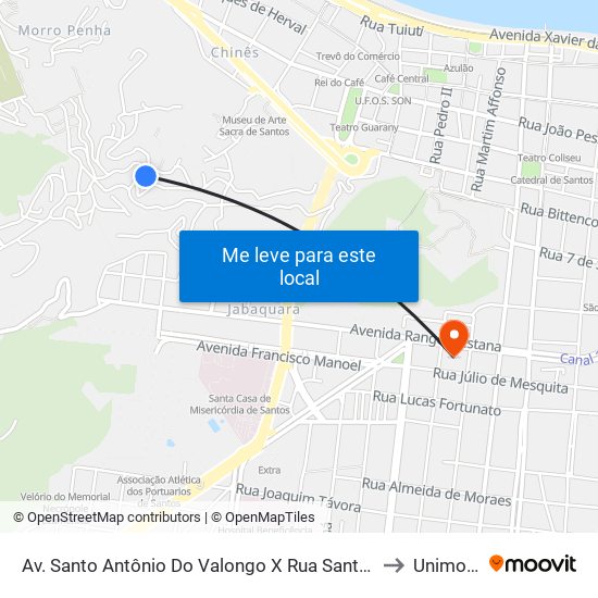 Av. Santo Antônio Do Valongo X Rua Santo Orlando to Unimonte map