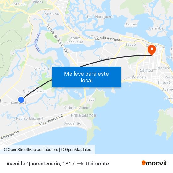 Avenida Quarentenário, 1817 to Unimonte map