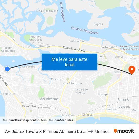 Av. Juarez Távora X R. Irineu Abilheira De Castro to Unimonte map
