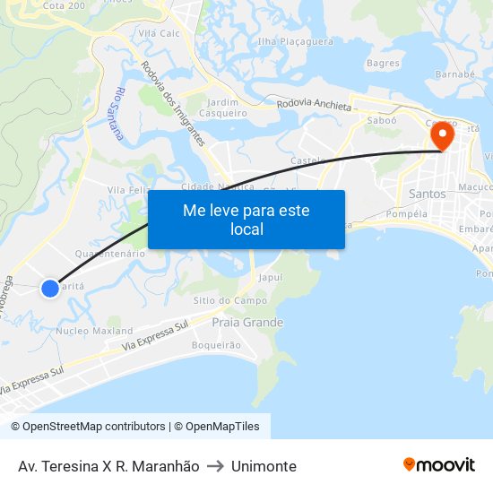 Av. Teresina X R. Maranhão to Unimonte map