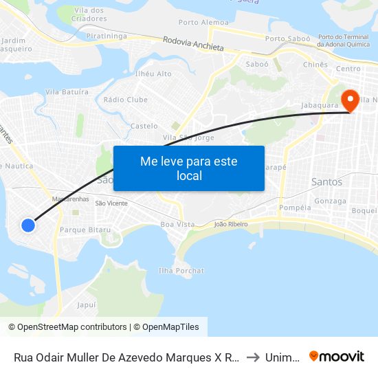 Rua Odair Muller De Azevedo Marques X Rua Monte Plano to Unimonte map