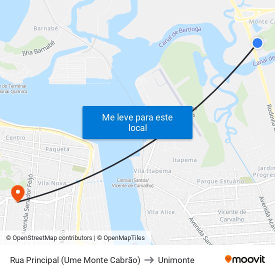 Rua Principal (Ume Monte Cabrão) to Unimonte map