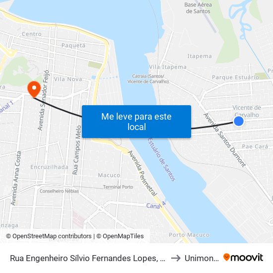 Rua Engenheiro Sílvio Fernandes Lopes, 321 to Unimonte map