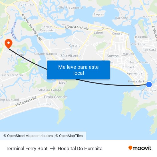 Terminal Ferry Boat to Hospital Do Humaita map