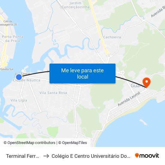 Terminal Ferry Boat to Colégio E Centro Universitário Don Domênico map