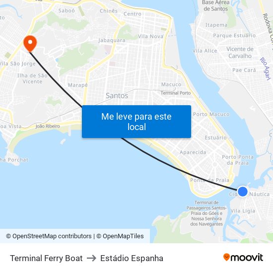 Terminal Ferry Boat to Estádio Espanha map