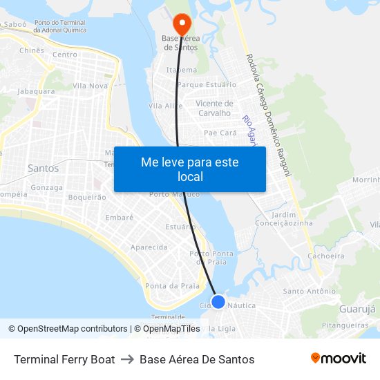 Terminal Ferry Boat to Base Aérea De Santos map