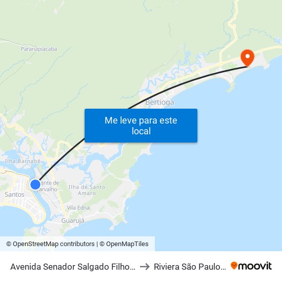 Avenida Senador Salgado Filho 375-413 to Riviera São Paulo Brazil map
