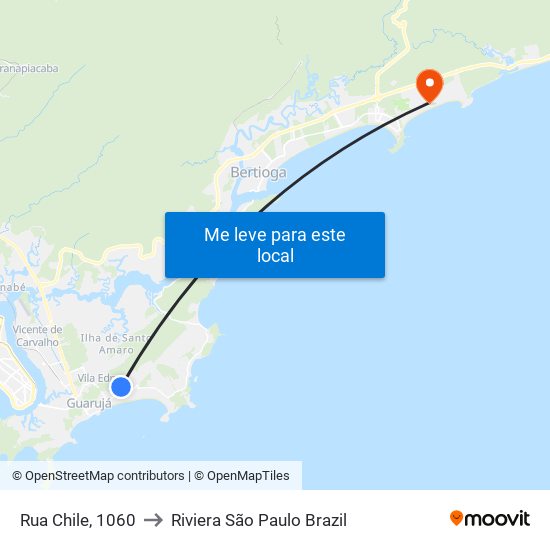Rua Chile, 1060 to Riviera São Paulo Brazil map