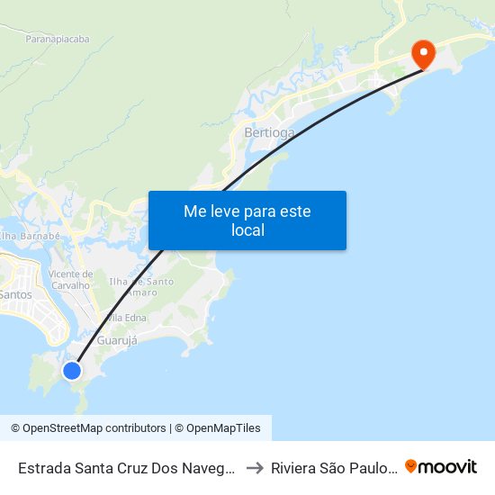 Estrada Santa Cruz Dos Navegantes 101 to Riviera São Paulo Brazil map