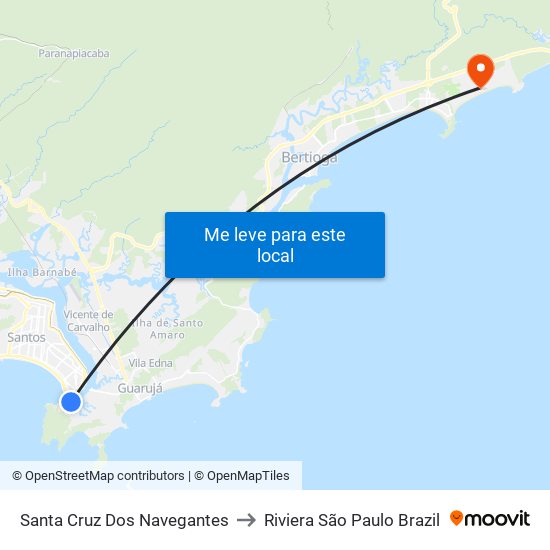 Santa Cruz Dos Navegantes to Riviera São Paulo Brazil map