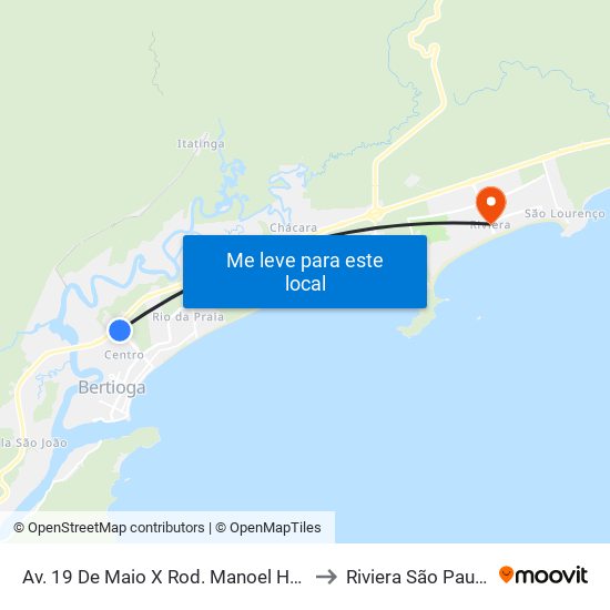 Av. 19 De Maio X Rod. Manoel Hyppolito Rego to Riviera São Paulo Brazil map