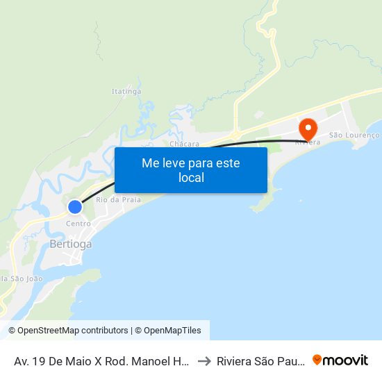Av. 19 De Maio X Rod. Manoel Hyppolito Rego to Riviera São Paulo Brazil map