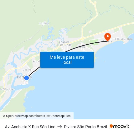Av. Anchieta X Rua São Lino to Riviera São Paulo Brazil map