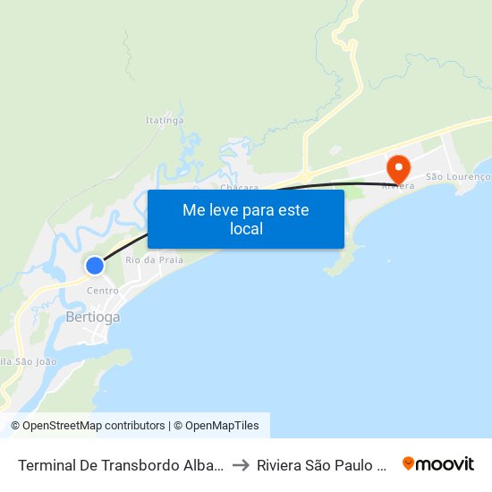 Terminal De Transbordo Albatroz II to Riviera São Paulo Brazil map
