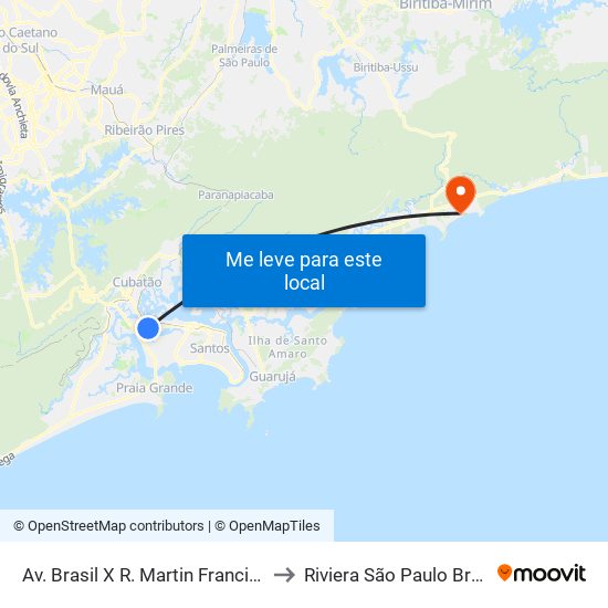 Av. Brasil X R. Martin Francisco to Riviera São Paulo Brazil map