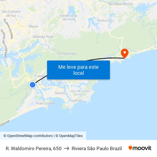 R. Waldomiro Pereira, 650 to Riviera São Paulo Brazil map