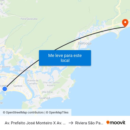 Av. Prefeito José Monteiro X Av. Monteiro Lobato to Riviera São Paulo Brazil map