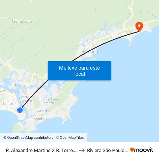 R. Alexandre Martins X R. Torres Homem to Riviera São Paulo Brazil map